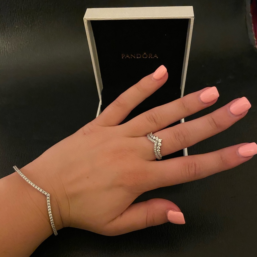 Sparkling Wishbone Bangle & Princess Wishbone Ring